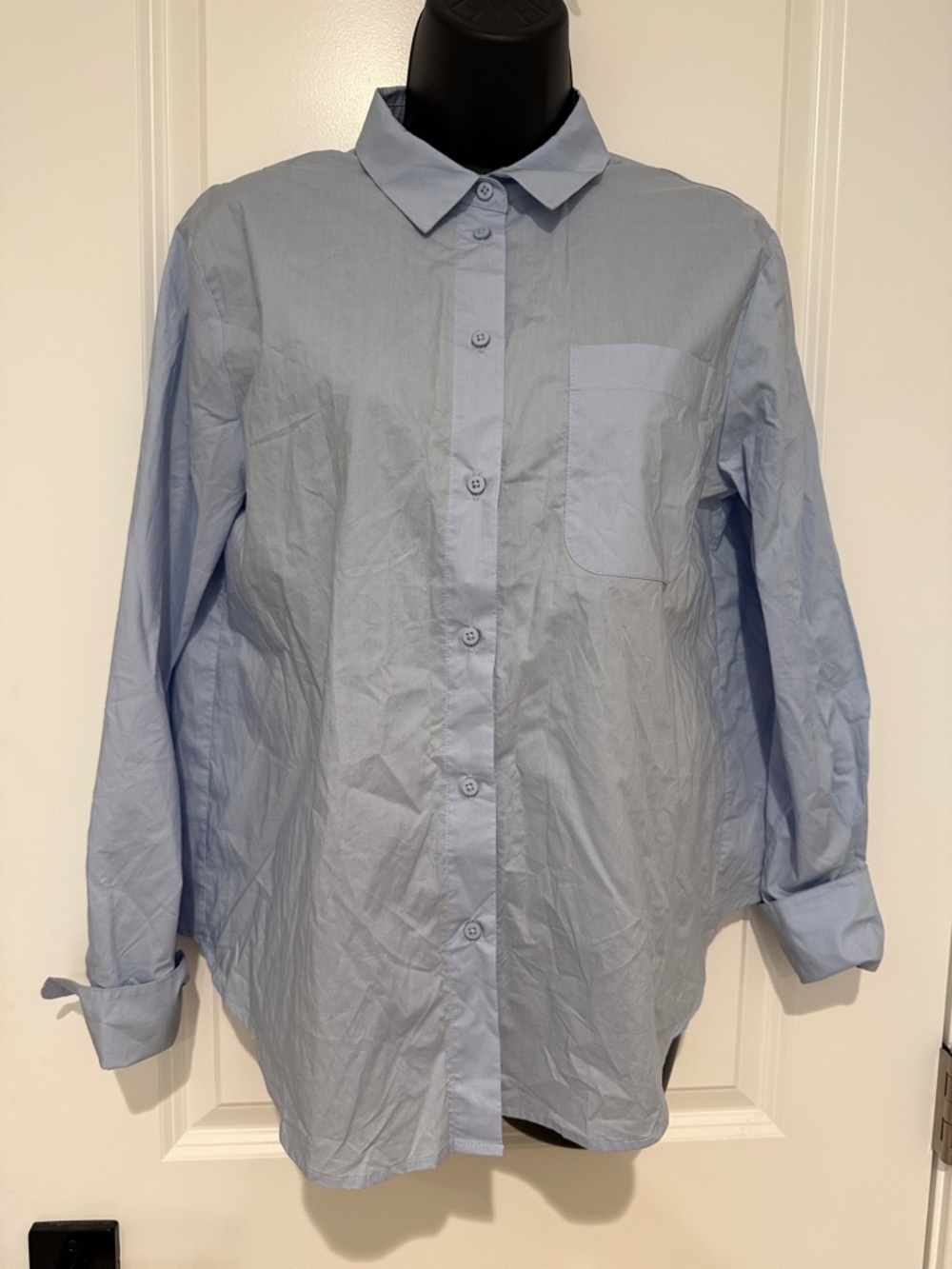 H&M Swing Ruffle Back Detail Long Sleeve Button Down Top